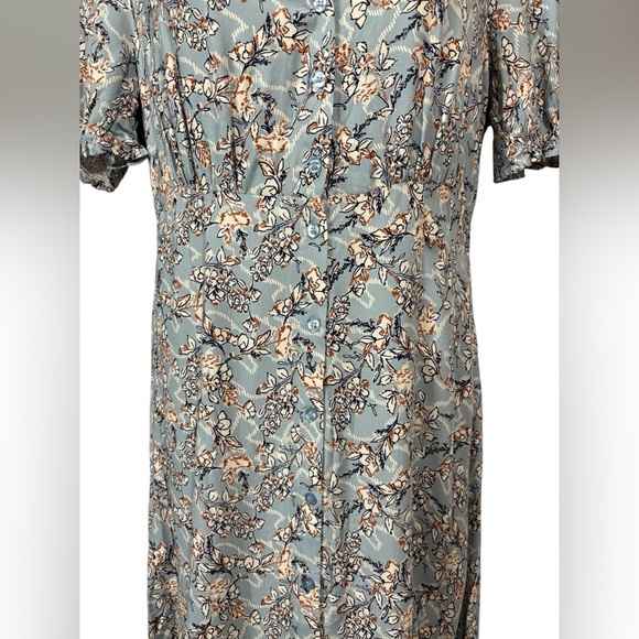 Blumind, Floral Midi Dress, Large, Blue, White, Brown - Picture 6 of 10